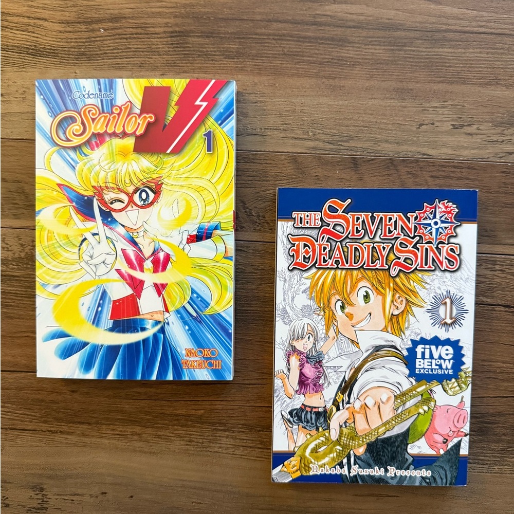 Manga Collection: Vibrant Covers with Red and Blue Accents